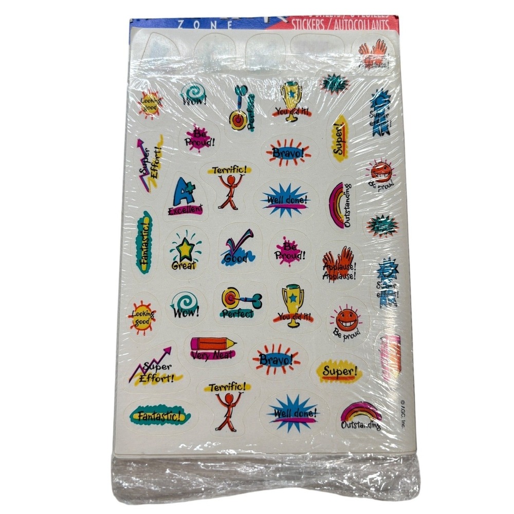 Vintage American Greetings Sticker Zone Reward Stickers 8 Sheets FPU USA Teacher